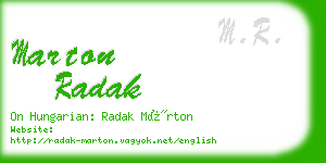 marton radak business card